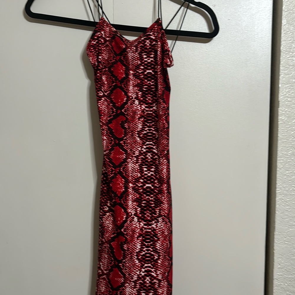 Super stretchy snake print dress
